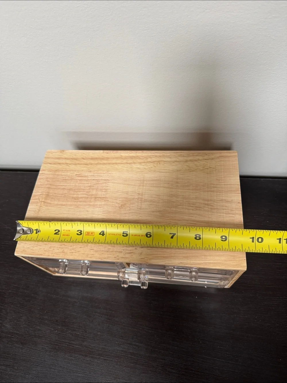 Bamboo and Clear Acrylic 4-Drawer Organizer